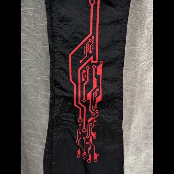 Vintage Cyberdog Loin Cloth Panel Skirt Red Circuitry Black Medium - Picture 2 of 8